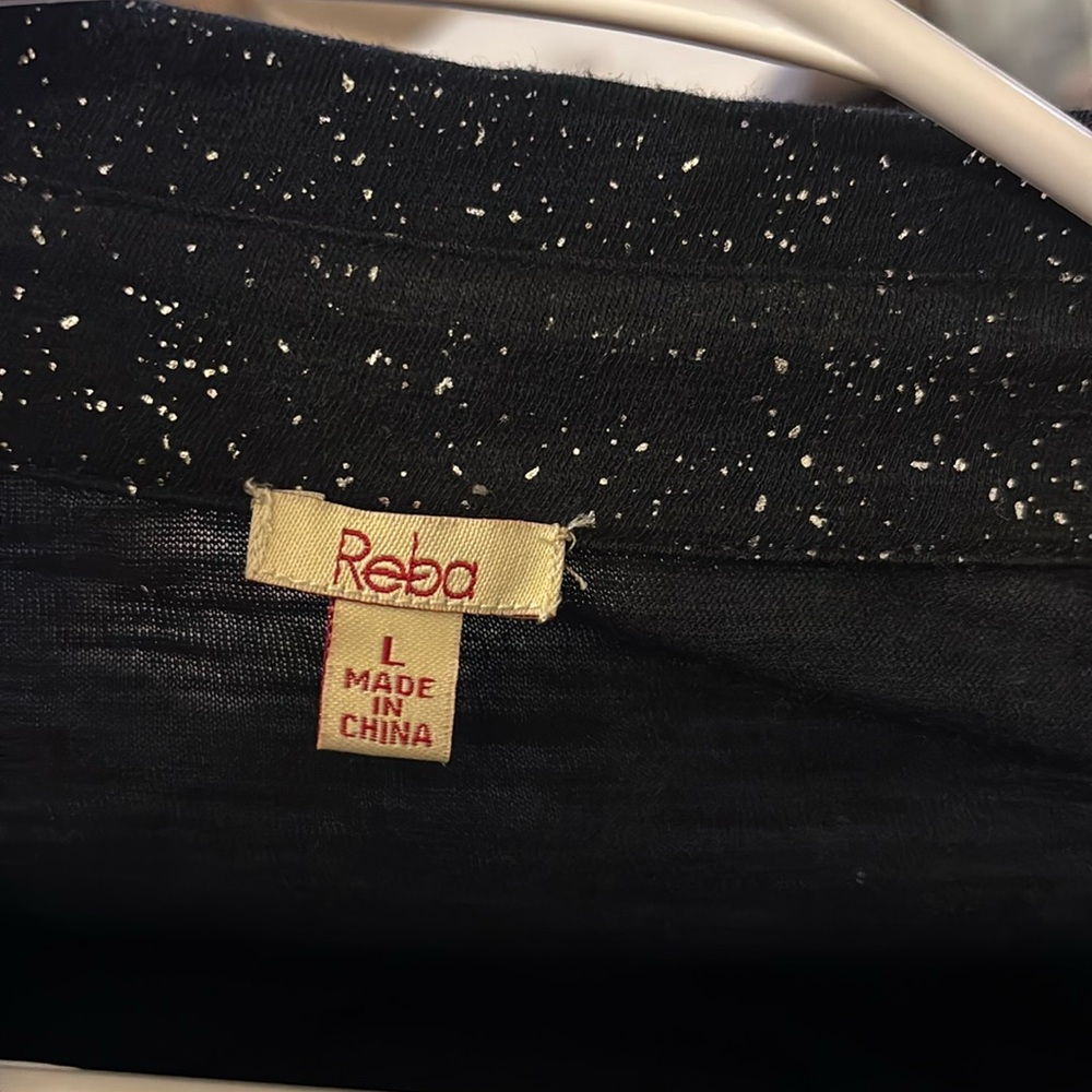 Reba Black and White Speckled Top